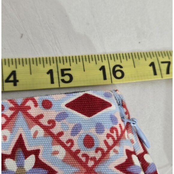 TALBOTS Skirt 10 Medallion Border Print Stretch Cotton Pink Red Blue NEW - Picture 8 of 15